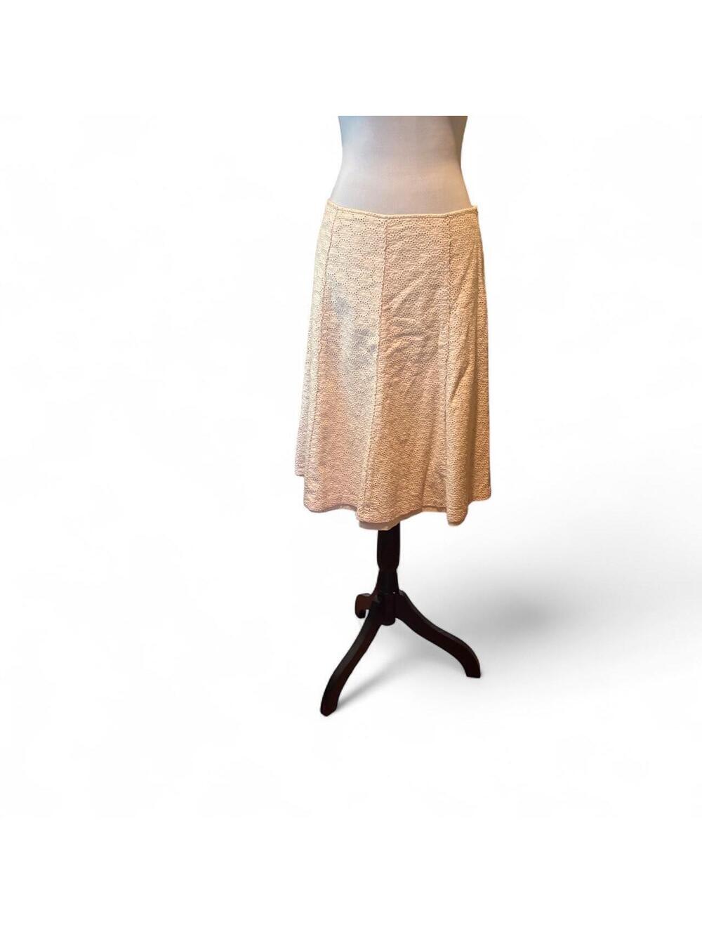 Willi Smith Cream Eyelet Skirt Size 8